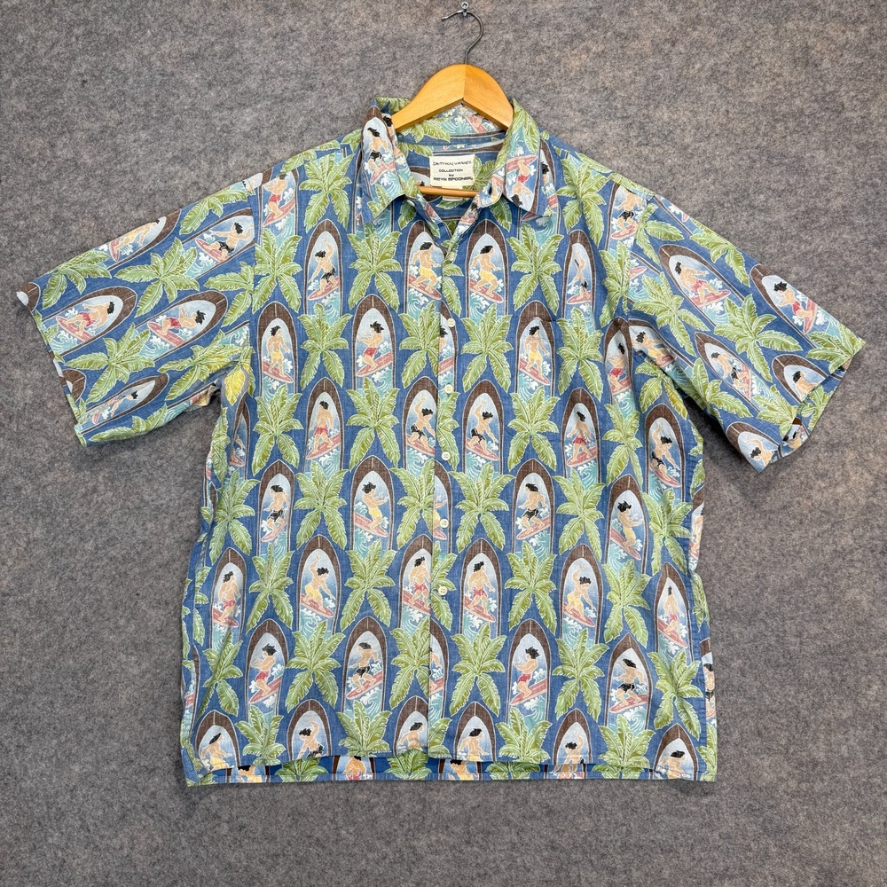 VTG Reyn Spooner Dietruch Varez Hawaiian Shirt Mens XL Surfing Man Reverse Print